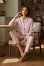 Pudra %100 Pamuklu Baskılı Örme Pijama Takımı THMAW20PT0265