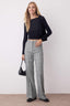 Gri Ekoseli Flare Bootcut Kumaş Pantolon TWOAW26PL00067