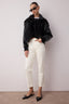 Trendyolmilla Beyaz Yüksek Bel Düz Kesim Comfort/Esnek Straight Jeans TWOSS25JE00099