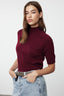Trendyolmilla Bordo Merserize Görünümlü Premium İplik/Özel İplik Basic İnce Triko Bluz TWOAW24BZ00005