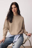 Vizon Kaşkorse Detaylı Oversize/Geniş Kalıp Yumuşak Kumaşlı EsnekÖrme Sweatshirt TWOAW26SW00186
