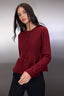 Trendyolmilla Bordo Bisiklet Yaka Etek Ucu Volanlı Triko Hırka TWOAW26HI00232