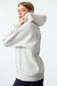 Trendyolmilla Ekru Kalın İçi Polarlı Kapüşonlu Baskılı Oversize/Geniş Kalıp Örme Sweatshirt TWOAW24SW00136