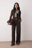 Trendyolmilla Kahvereng Kalın Tuşeli/Kışlık Wideleg Geniş Paça Dokuma Pantolon TWOAW26PL00160