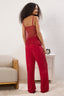 Trendyolmilla Bordo Puantiyeli Dantel Detaylı İp Askılı Dokuma Pijama Takımı THMSS25PT00128