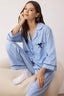 Trendyolmilla Mavi Çizgili Poplin Dokuma Pijama Takımı THMAW26PT00101
