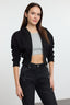 Trendyolmilla Siyah Crop Oversize Örme Sweatshirt TWOAW25SW00302