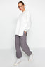 Trendyolmilla Ekru Oversize/Geniş Kalıp Yırtmaç Detaylı Kalın İçi Polarlı Örme Sweatshirt TWOAW23SW00195