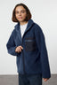 Trendyolmilla Winter Essentials Indigo Kalın Polar Fermuarlı Dik Yaka Cepli Örme Sweatshirt TWOAW24SW00071