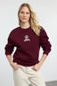Trendyolmilla Bordo Regular/Normal Kalıp Nakışlı Kalın Örme Sweatshirt TWOAW25SW00050
