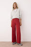 Trendyolmilla Kırmızı Yüksek Bel Nervür Detaylı Paça Kesikli Comfort/Esnek Wide Leg Jeans TWOSS25JE00310