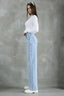 Mavi Püsküllü Yüksek Bel Düz Kesim Straight %100 Pamuk Non-Stretch Jeans TWOSS25JE00139