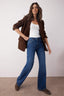 Trendyolmilla Koyu Mavi Yüksek Bel Wide Leg Jeans TWOSS25JE00132