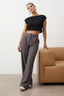 Trendyolmilla Antrasit Wide Leg/Geniş Paça Dokuma Kumaş Pantolon TWOAW22PL0139