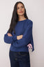 Trendyolmilla Lacivert Kalın İçi Polarlı Kurdele Detaylı Crop Boy Örme Sweatshirt TWOAW26SW00075