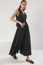 Siyah Etek Görünümlü Mat Dokulu Wide Leg Extra Geniş Paça Beli Lastikli Pantolon TWOSS25PL00101
