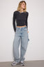 Trendyolmilla Açık Mavi More Sustainable Bol Kesim Yüksek Bel Carpenter Skater Jeans TWOAW24JE00308