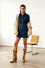 Mavi Cep Detaylı Mini Denim Gömlek Elbise TWOAW23EL00643