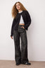 Çok Renkli Leopar Desenli Yüksek Bel Wide Leg Geniş Paça Jeans TWOAW26JE00154