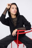 Trendyolmilla Teen Siyah Kapüşonlu Kalın İçi Polarlı Yarım Pat Fermuarlı Cepli Örme Sweatshirt TWOAW26SW00160