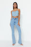 Trendyolmilla More Sustainable Açık Mavi Yüksek Bel Comfort/Esnek Flare İspanyol Paça Jeans TWOSS23JE00063