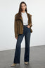 Koyu Mavi Yüksek Bel Geniş Paça Wide Leg Jeans %100 Pamuk Non-Stretch TWOAW24JE00313