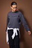 Trendyolmilla Antrasit Kalın Şardonsuz İspanyol Kol Dikiş Detaylı Relaxed Örme Sweatshirt TWOAW26SW00110