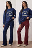 Trendyolmilla Bordo-Lacivert İspanyol Paça 2'li Paket Pantolon TWOAW26PL00057