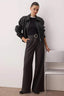 Gri Kemerli Wide Leg/Geniş Paça Kalın Kumaş Pantolon TWOAW26PL00033