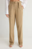 Trendyolmilla Bej Straight/Düz Kesim Kemer Detaylı Dokuma Pantolon TWOSS24PL00023