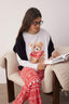 Trendyolmilla Kırmızı-Beyaz Ayıcıklı Kış Temalı Örme Pijama Takımı THMAW26PT00047