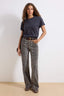 Trendyolmilla Çok Renkli Leopar Desenli Kahverengi Yüksek Bel Orta Esnek Wide Leg Jeans TWOAW25JE00309