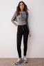 Solmayan Siyah Önden Düğmeli Yüksek Bel Ekstra Esnek Skinny Vücudu Saran Jeans TWOAW24JE00090
