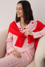 Pembe Çilek Nakışlı Viskon Dokuma Pijama Takımı THMAW26PT00169