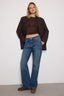 Koyu Mavi Düşük Bel Düz Kesim Straight %100 Pamuk Non-Stretch Jeans TWOSS24JE00100