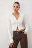Ekru Soft Touch Kapüşonlu Fermuarlı Cepli Örme Sweatshirt TWOAW26SW00218