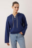 Trendyolmilla Lacivert Bağlama Detaylı Oversize/Geniş Kalıp Örme Sweatshirt TWOAW26SW00053