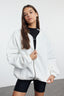 Trendyolmilla Ekru Fermuarlı Oversize/Geniş Kalıp Kalın İçi Polarlı Örme Sweatshirt TWOAW25SW00122