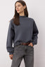 Trendyolmilla Antrasit Reglan Kollu Oversize/Geniş Kalıp Kalın İçi Polarlı Örme Sweatshirt TWOAW26SW00150