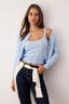 Trendyolmilla Bebe Mavisi 2'li Basic Triko Hırka-Bluz Takım TWOAW26HI00213