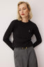 Trendyolmilla Siyah At Nakışlı Saç Örgü İnce Triko Kazak TWOAW26KZ00122