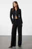 Trendyolmilla Siyah Wide Leg/Geniş Paça Yüksek Bel Dokuma Kumaş Pantolon TWOSS23PL00314