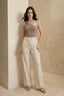 Bej Düğme Detaylı Wide Leg/Geniş Paça Pantolon TWOAW26PL00152