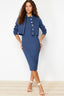 Indigo Düz Midi Elbise TWOSS23EL00738