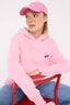 Açık Pembe Sırt ve Ön Baskılı Kapüşonlu Oversize/Geniş Kalıp Örme Sweatshirt TWOAW26SW00042