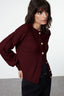Bordo Düğme Detaylı Yumuşak Dokulu Triko Hırka TWOAW25HI00147
