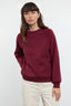 Bordo Relaxed/Rahat Kalıp Basic Reglan Kol Bisiklet Yaka Örme Sweatshirt TWOAW24SW00104