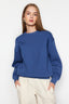 Indigo Kalın İçi Polarlı Regular/Normal Kalıp Bisiklet Yaka Basic Örme Sweatshirt TWOAW24SW00101