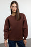 Kahverengi Kalın İçi Polarlı Regular/Normal Kalıp Bisiklet Yaka Basic Örme Sweatshirt TWOAW24SW00101