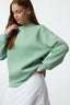 Mint Oversize/Rahat Kesim Basic Bisiklet Yaka Kalın/İçi polarlı Örme Sweatshirt TWOAW24SW00102